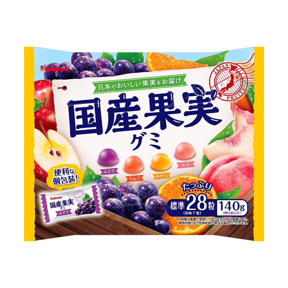 KABAYA FRUIT GUMMY 4 KINDS ASSORTED 140G