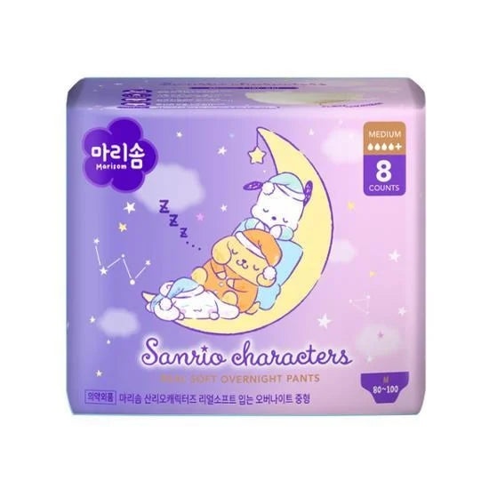 Marisom x Sanrio Characters Real Soft Sanitary Pads Overnight Diapers Size M 8pcs