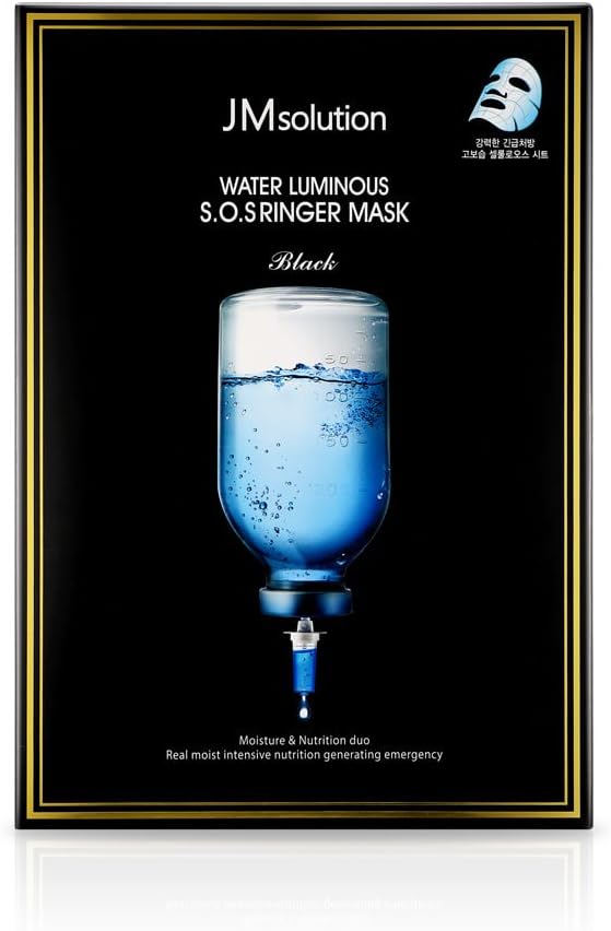 JMsolution Water Luminous SOS Ringer Mask Black (10 Sheets)