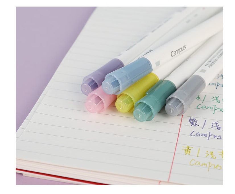 KOKUYO WSG-PMW102-6S Soft color double-ended highlighter pen 6 colors set