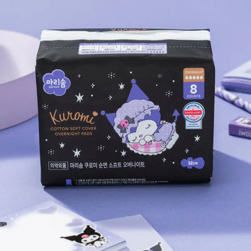 Marisom x Sanrio KUROMI Organic Sanitary Pads Night 32cm 8pcs