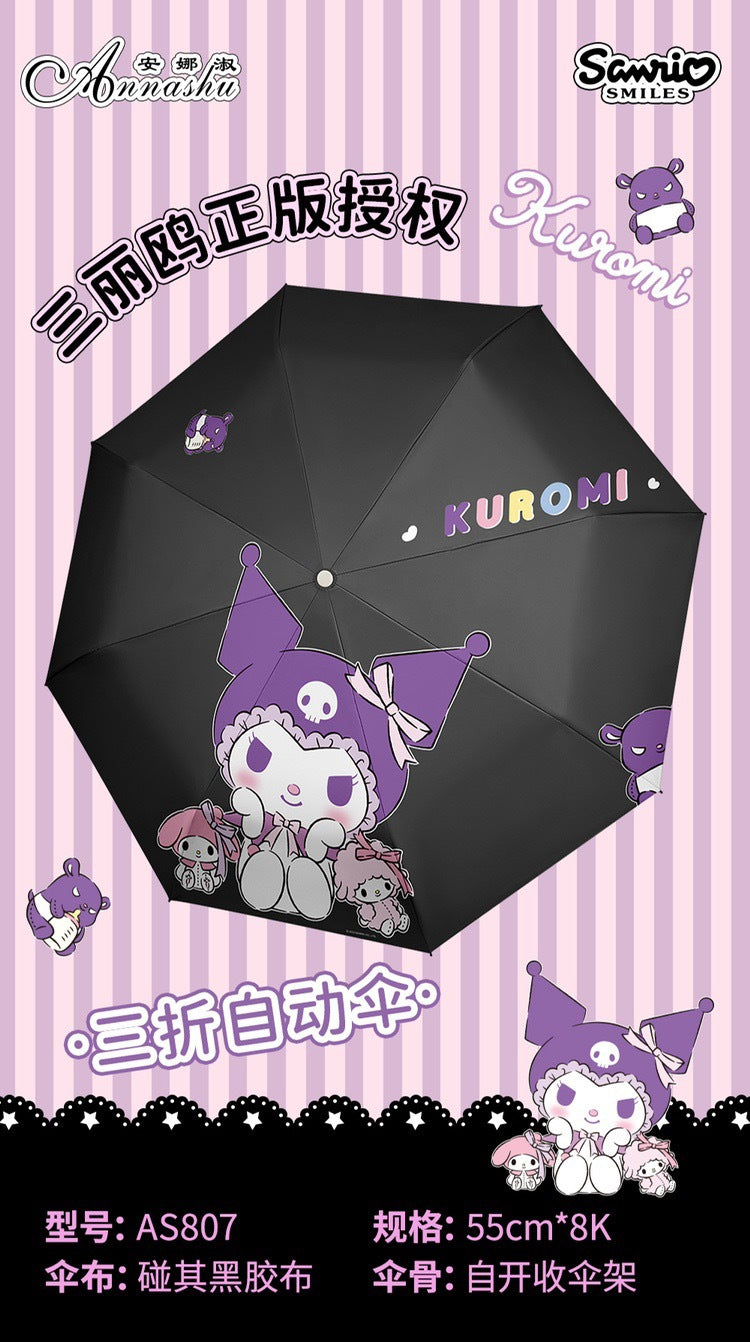 Annashu Sanrio KUROMI automatic folding umbrella
