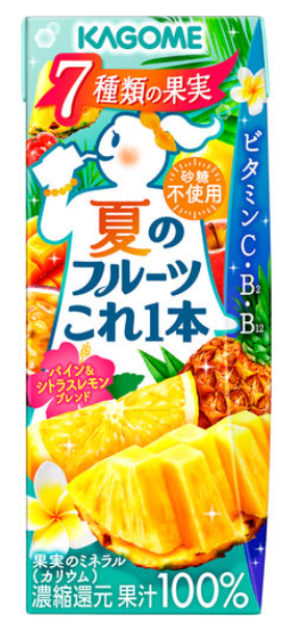 KAGOME VEGETABLE LIFE SUMMER FRUIT JUICE PINEAPPLE & CITRUS LEMON BLEND 200ML