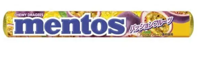 KRACIE MENTOS CANDY PASSION FRUIT FLAVOR 37.5G