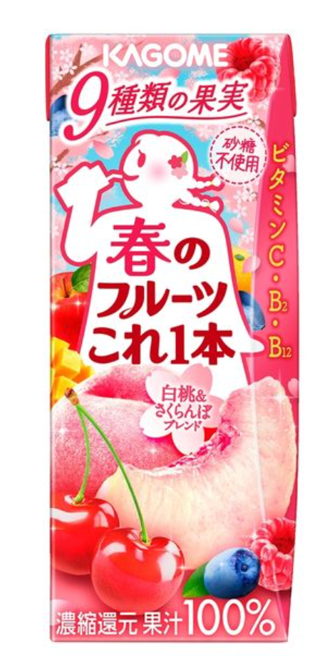 Kagome Spring Fruits Koreippon White Peach & Cherry Blend 200ml