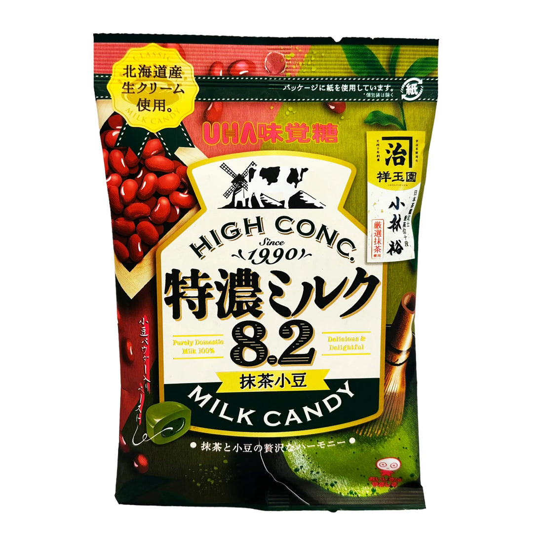 UHA TOKUNO MILK 8.2 CANDY MATCHA AZUKI 70G