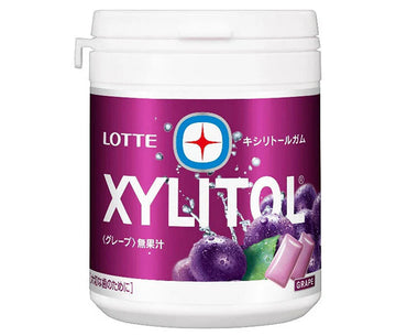 Lotte Xylitol Gum, Grape, Family Bottle, 133g