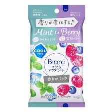 Biore smooth powder sheet mint berry portable 10 sheets