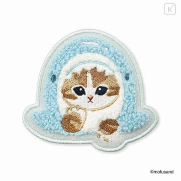 Mofusand Sagara Embroidery Badge - Cat : Shark Nyan Face
