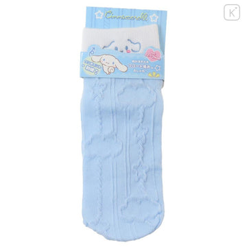 Sanrio Crew Socks - Cinnamoroll : Face Light Blue