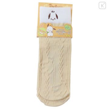 Sanrio Crew Socks - Pochacco : Face Beige