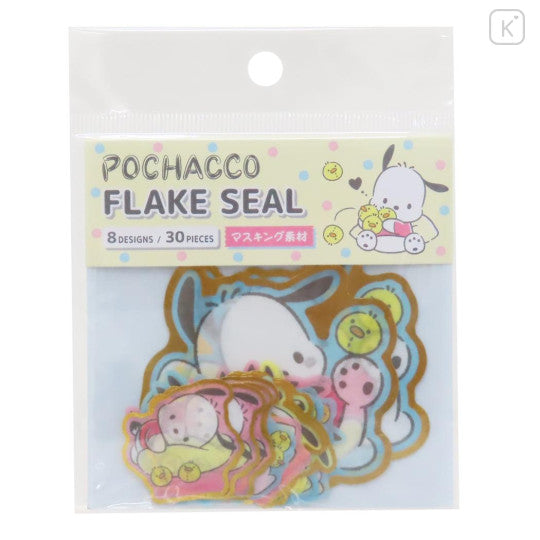 Sanrio Die-cut Flake Seal Sticker Pack - Pochacco & Chick