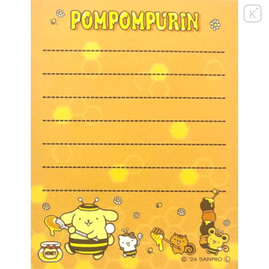 Sanrio Mini Notepad - Pompompurin : Honey Bee