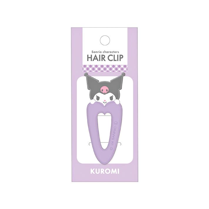 Sanrio Face-shaped Hair Clip Set - Kuromi