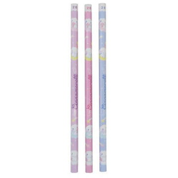Sanrio - Cinnamoroll pencil, 2B, hexagonal shaft, Pack of Three
