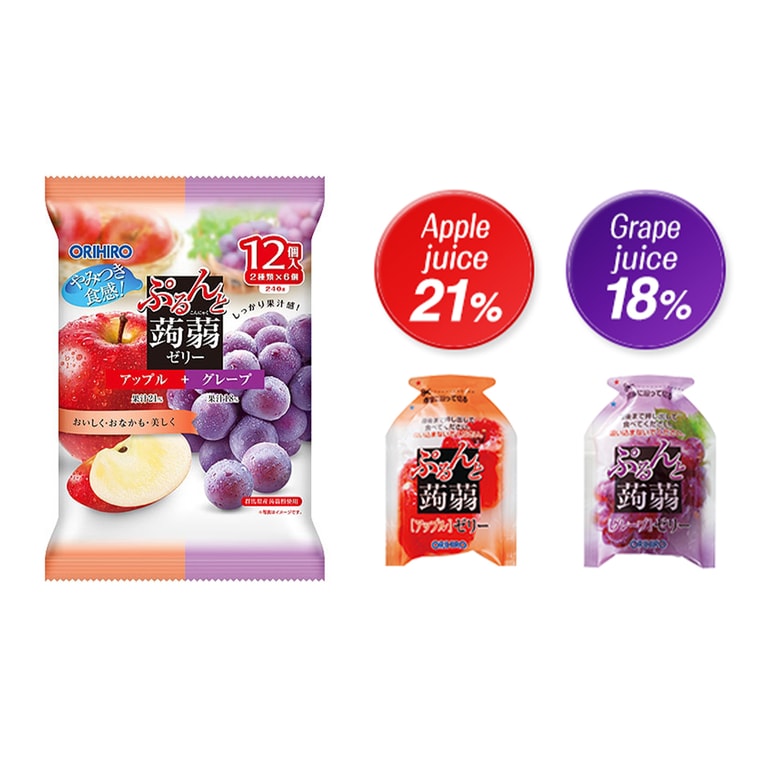 ORIHIRO Konjac Jelly Apple and Grape Flavor 20g*12
