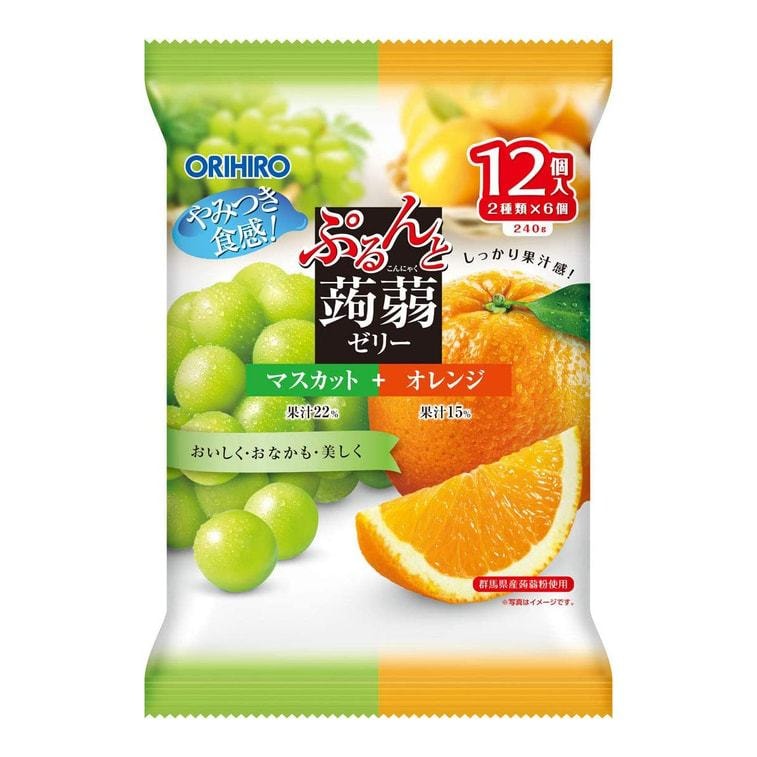 ORIHIRO Konjac Jelly Muscat and Orange 12pcs 240 g